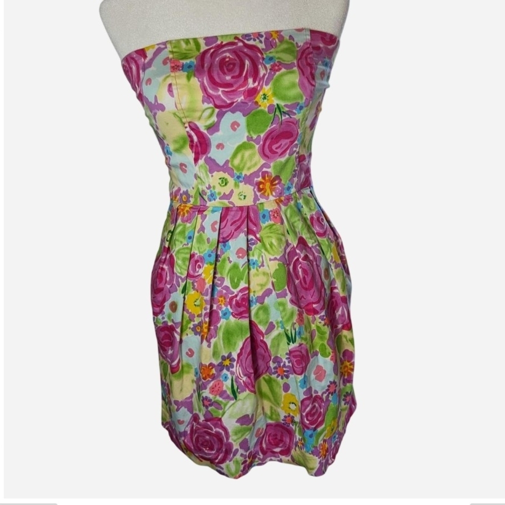 Pre-owned Tulle Pink and Green Floral Dress